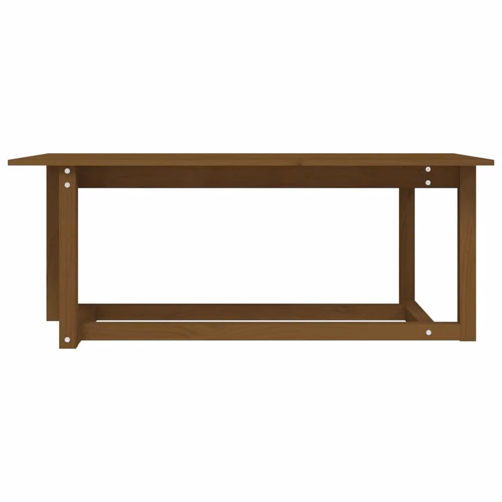 Berkfield Home Rustic Rectangular Coffee Table in Honey Brown Solid Pine, W: 110 cm, D: 55 cm, H: 45 cm – 3