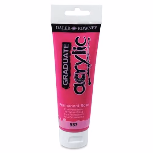 Daler-Rowney Graduate Acrylic Paint Permanent Rose, 120 ml