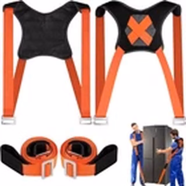 EONLION 2-Piece Furniture Moving Lifting Strap Shoulder Dolly Aid in Orange – 1