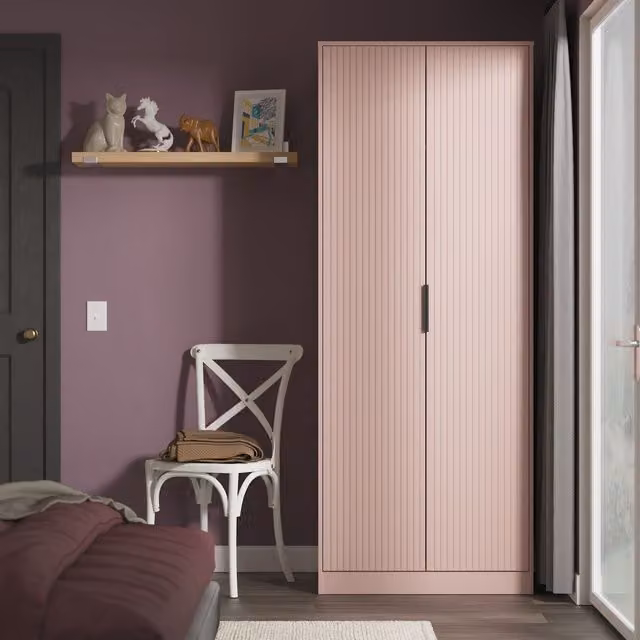 Ready Assembled 2 U Menai 2 Door Wardrobe in Dusty Pink