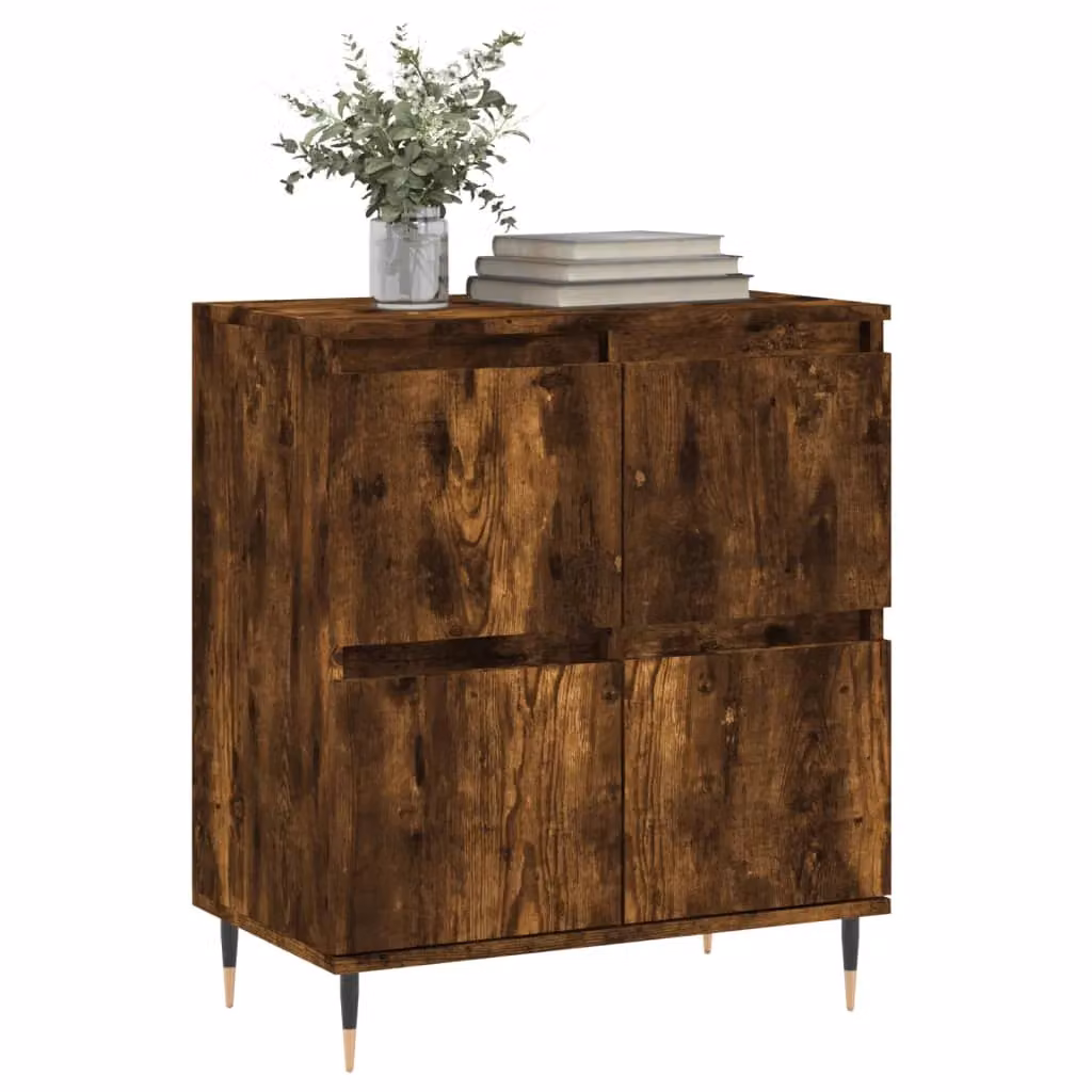 Berkfield Home Mid Century Smoked Oak Sideboard in Brown, W/D/H: 60 x 35 x 70 cm – 3