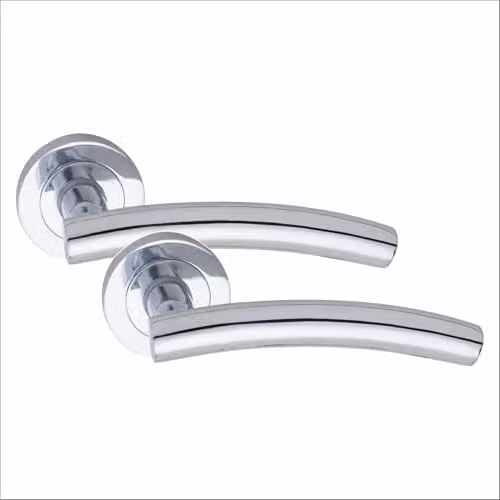Golden Grace Arched T-Bar Door Handles in Polished Chrome, 1 Pair – 1