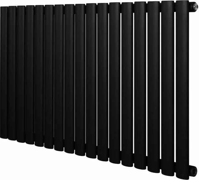 Monstershop Oval Single Column Steel Radiator, Black, W: 60.0 cm, H: 102.0 cm – 1