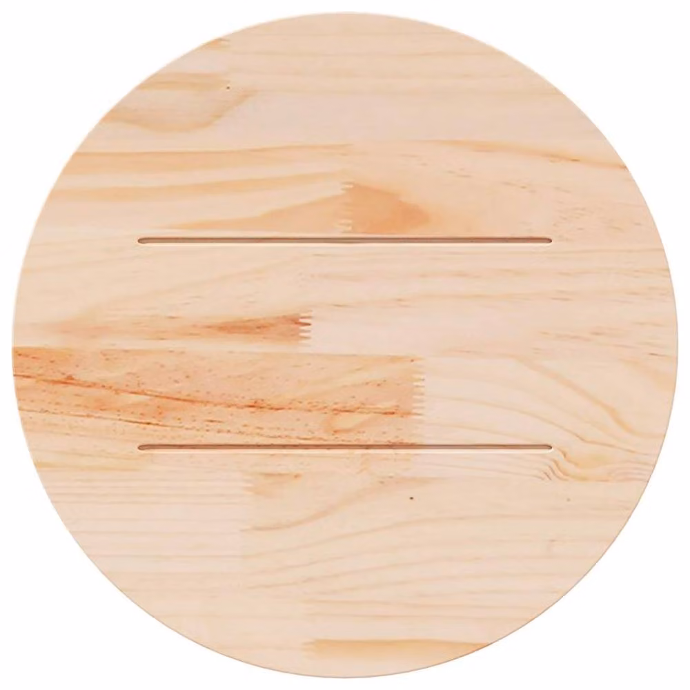 Berkfield Home Round Solid Wood Pine Table Top, Brown, Diameter: 50 cm, Height: 3 cm – 2