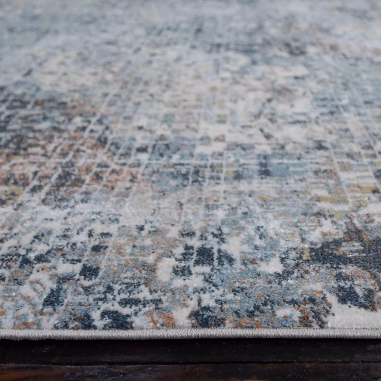 Kukoon Mid Blue and Grey Abstract Mosaic Pattern Soft Dense Pile Living Room Area Rug, W: 120 cm, L: 170 cm – 3