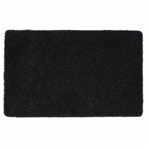 THE RUGS My Mat Black Washable Non Slip Shaggy Rug W: 60 cm, D: 60 cm, H: 1 cm