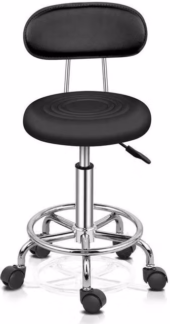 NESTLUNE Black Salon Stool for Massage, Barber, Hairdressing and Manicure Professional Use – 1