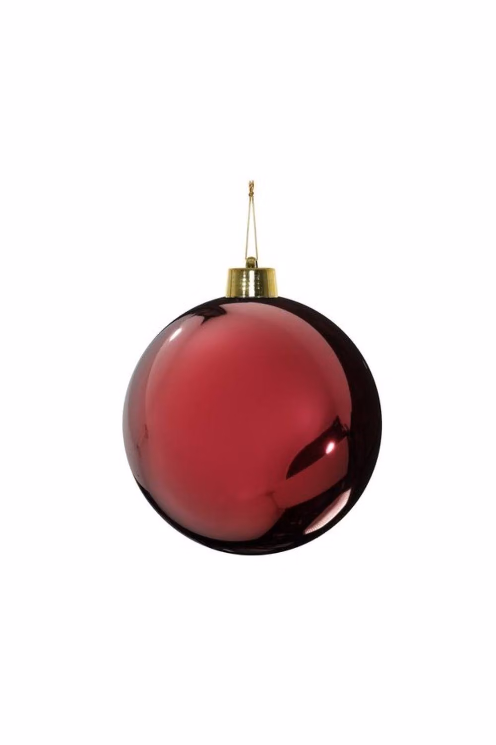 KDMD Burgundy Shiny Shatterproof Round Christmas Bauble, Diameter: 15 cm – 2