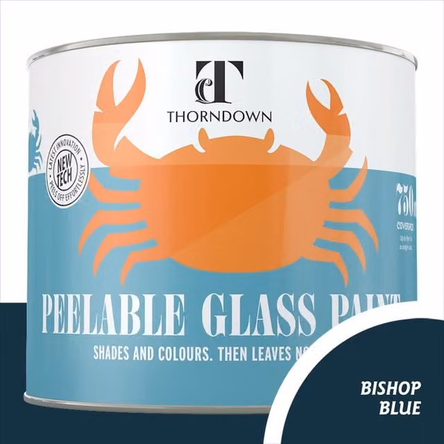 Thorndown Bishop Blue Peelable Glass Paint in Satin Blue, 11.5 cm