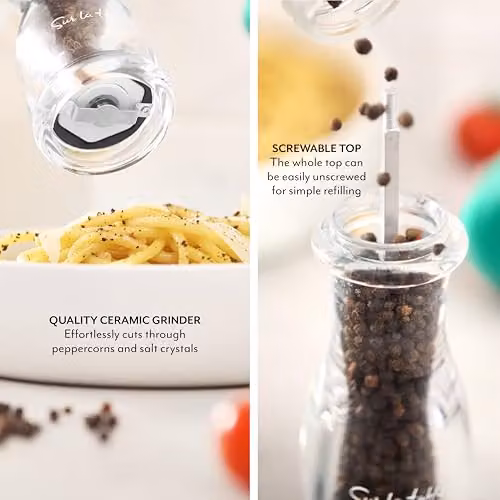 Sur La Table Colour Me Happy Collection Ceramic Salt and Pepper Mill Set in Green – 3