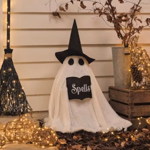 Lights4fun White Witch Ghost Outdoor LED Halloween Figure, H 73 cm x W 60 cm x D 60 cm – 3