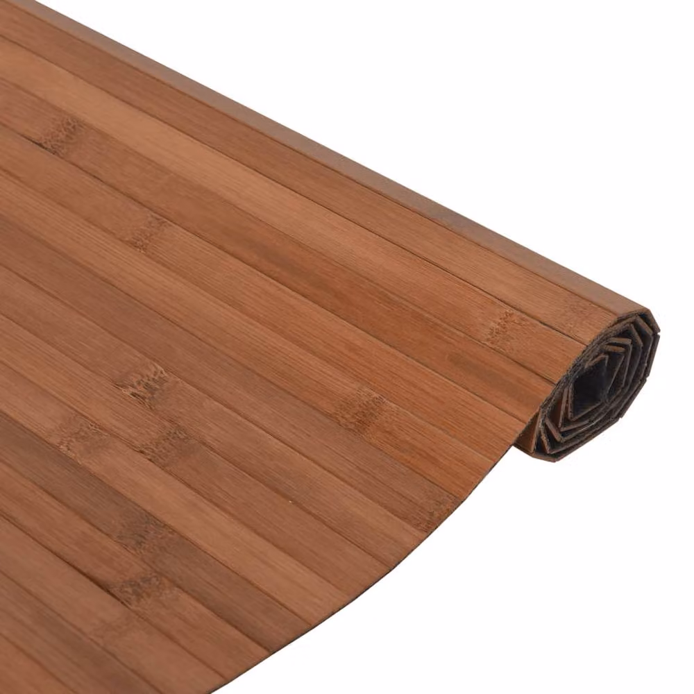 Berkfield Home Rectangular Striped Brown Bamboo and Polypropylene Rug, W/D/H: 60 x 100 cm – 2