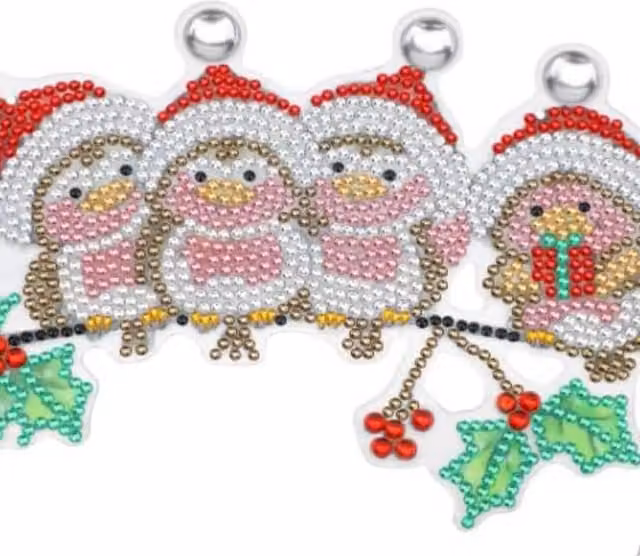 Syntego Robins on Branch Diamond Art Kit, Multicolour and Yellow