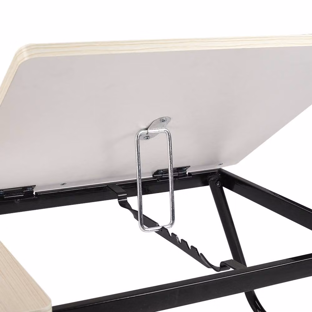 Living and Home Adjustable Folding Laptop Bed Table with Cup Slot and Stop Bar in Beige – 5