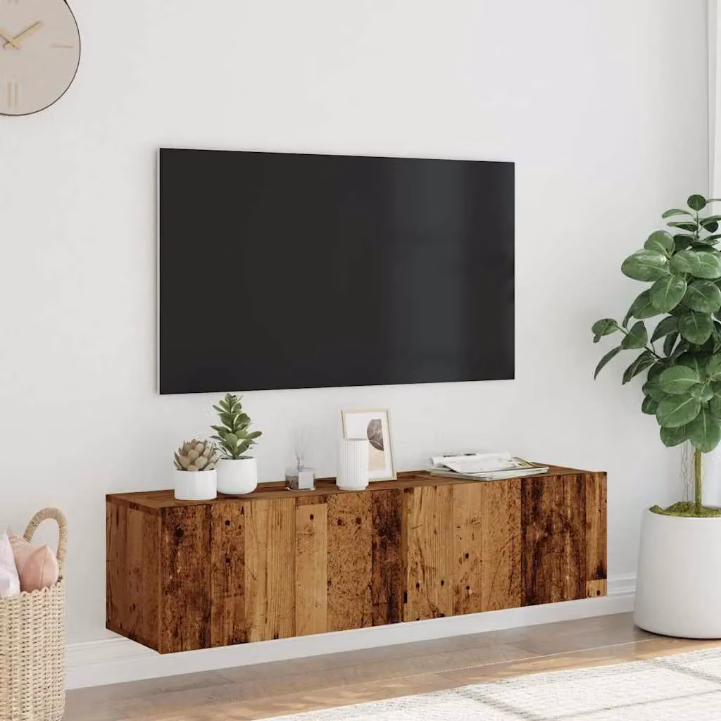 Berkfield Home Wall Mounted TV Cabinet in Old Wood Brown, W/D/H: 120 x 30 x 30 cm – 3