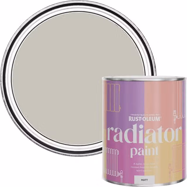 Rust-Oleum Matt Radiator Paint in Shortbread White, 750ml