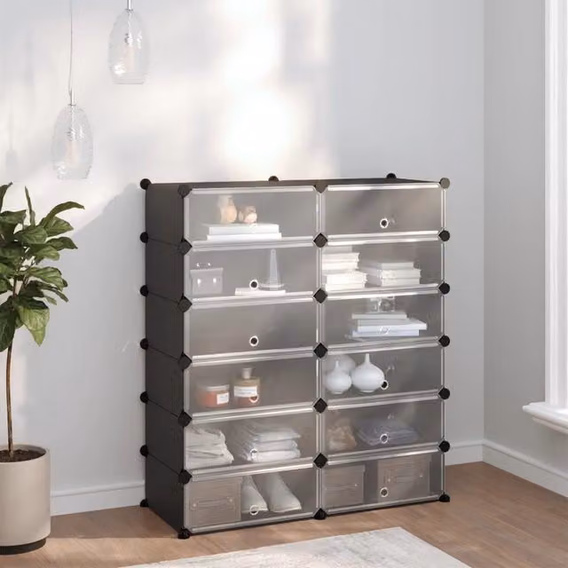 Berkfield Home Black Shoe Rack, W/D/H: 94.5 x 36.5 x 106 cm