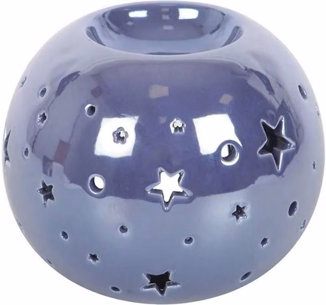 Something Different Iridescent Star Ceramic Oil Burner in Purple