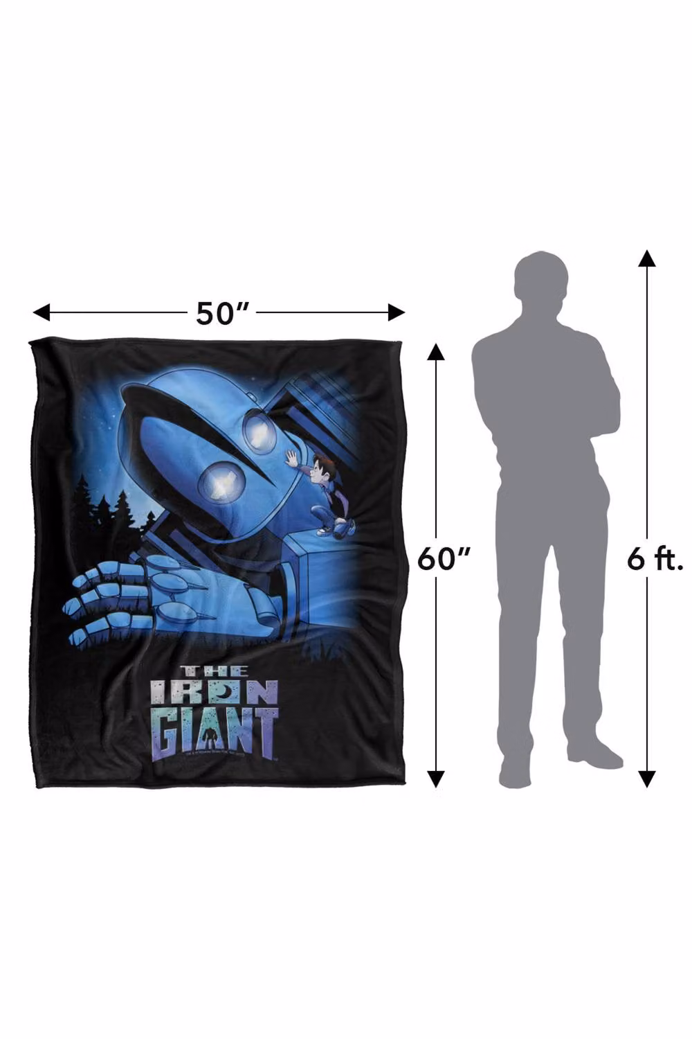 Warner Bros. Iron Giant and Hogarth Silky Touch Super Soft Fluffy Throw Blanket, Extra Large, Blue Multicolour – 3