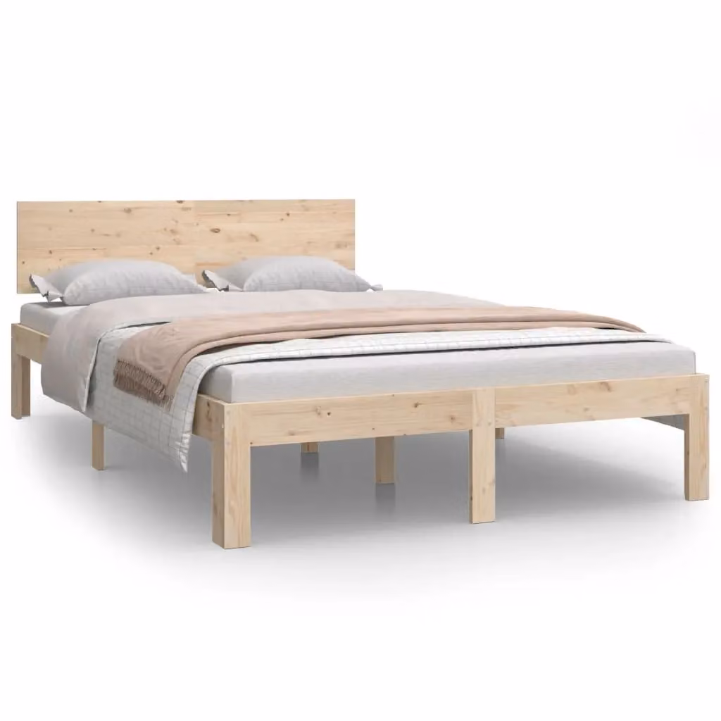 Berkfield Home Solid Wood Pine Bed Frame, Brown, W/D/H: 120 x 200 cm – 2