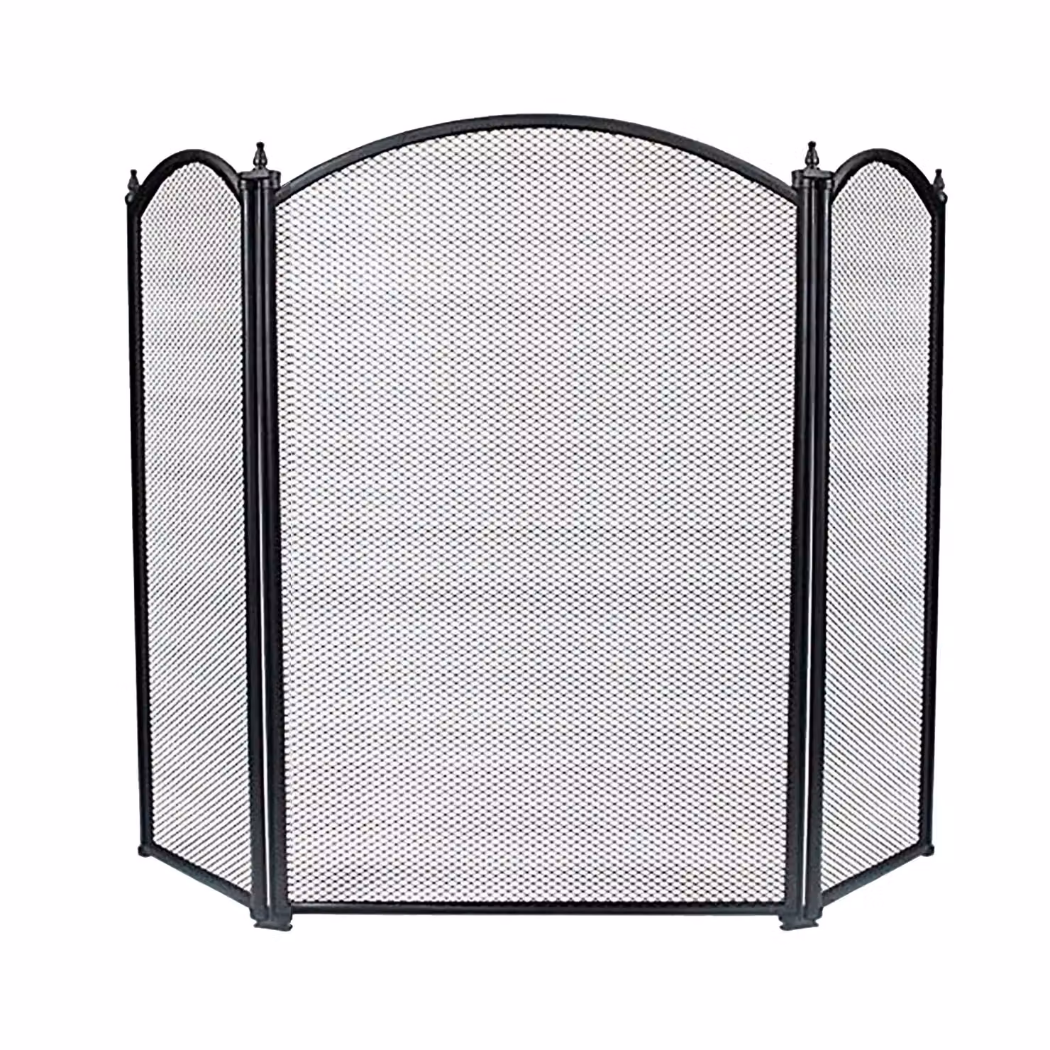 Simpa Oakley 3 Panel Folding Fire Guard with Curved Top in Black – 2