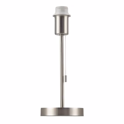 Happy Homewares Classic Silver Metal Table Lamp Base with Pull Chain Switch, H 31 cm x W 13 cm x D 13 cm – 1