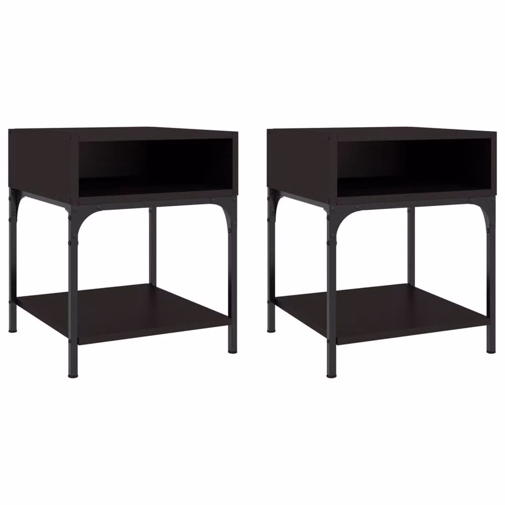 Berkfield Home Elegant Bedside Tables, 2 Piece Set in Black, W/D/H: 40 x 41 x 50 cm – 2