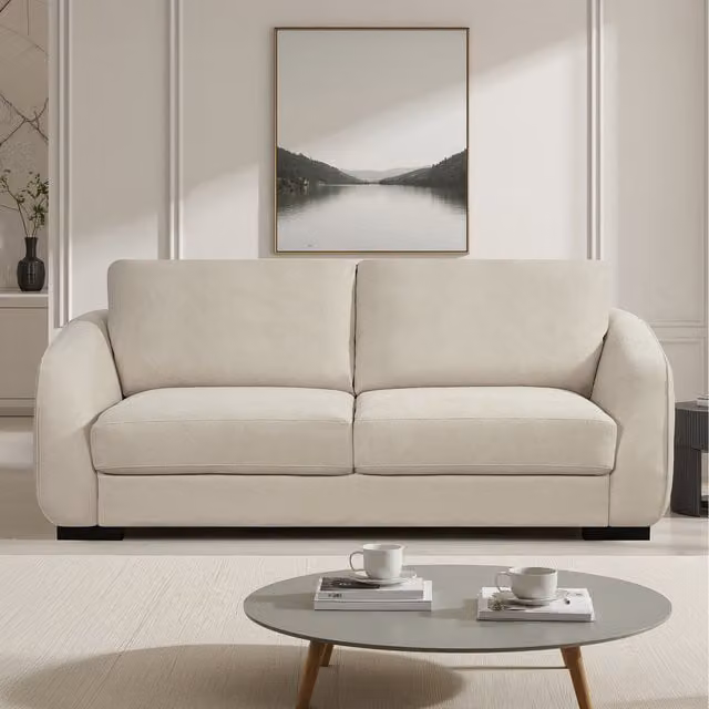 Artemis Home Fairview 3 Seat Upholstered Fabric Sofa in Beige