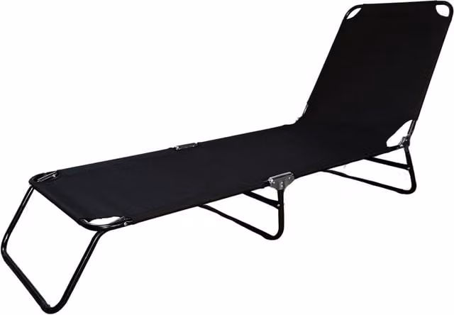 Samuel Alexander Reclining Oxford Sun Lounger in Black Textilene and Metal