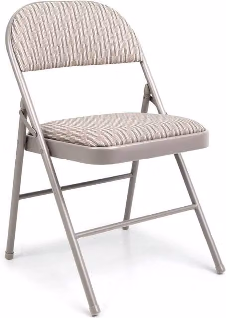 Kelvenix Metal Frame Folding Chair in Beige and Grey