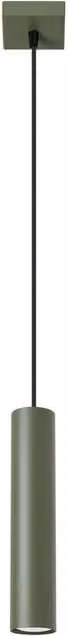 Sollux Lighting Lagos 1 Cylinder Pendant Lamp, Green, H 118.03 x W 8 x D 8 cm – 1