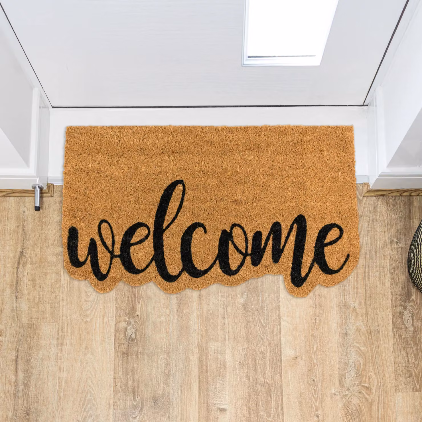 JVL Brown Coir Rectangular Entrance Doormat with Natural Rubber Backing, W: 40 cm, D: 70 cm – 6