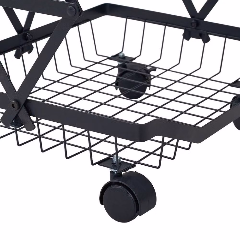 FORGEVIO Black 4 Tier Metal Kitchen Trolley Cart for Fruit and Vegetable Storage – 3