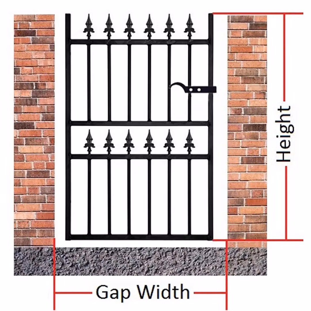 Burbage Iron Craft Corfe Premium Range Spear Top Single Gate in Black, W: 99.1 cm, H: 116.8 cm – 3