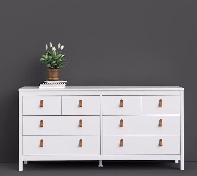 Furniture To Go Barcelona Double Dresser with 8 Drawers in White – 1