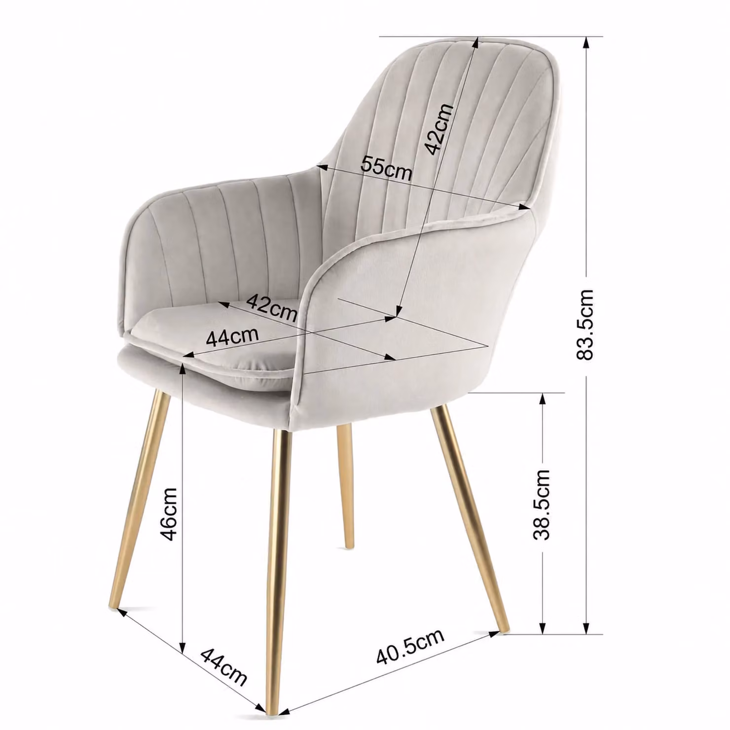 Genesis Muse Velvet Accent Chair in Taupe – 2