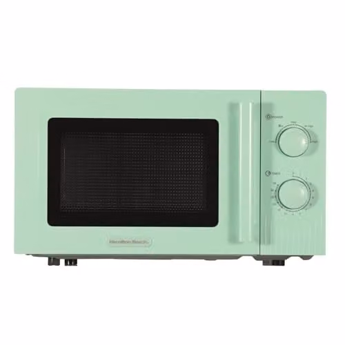Hamilton Beach 20L Solo Countertop Microwave with Manual Controls, 800W, Green and White – 1