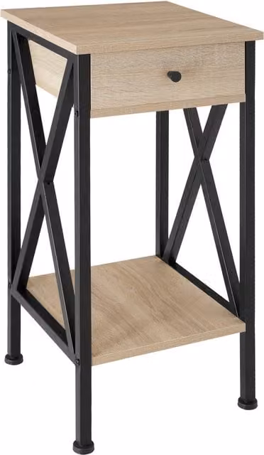 tectake Dayton Industrial Side Table in Oak Sonoma and Black
