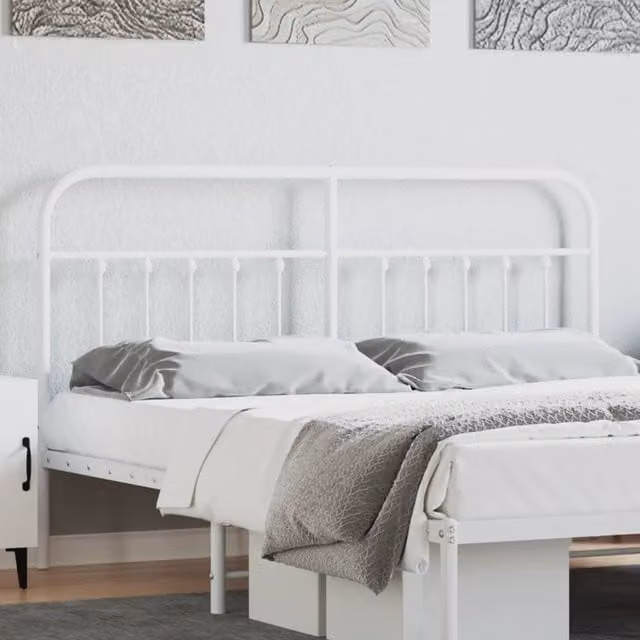 Berkfield Home Classic Metal Headboard in White, 180 cm