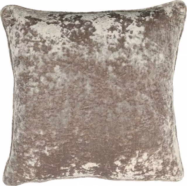 Terrys Plain Brown Velvet Square Cushion W/D/H: 50.8 x 50.8 x 50.8 cm