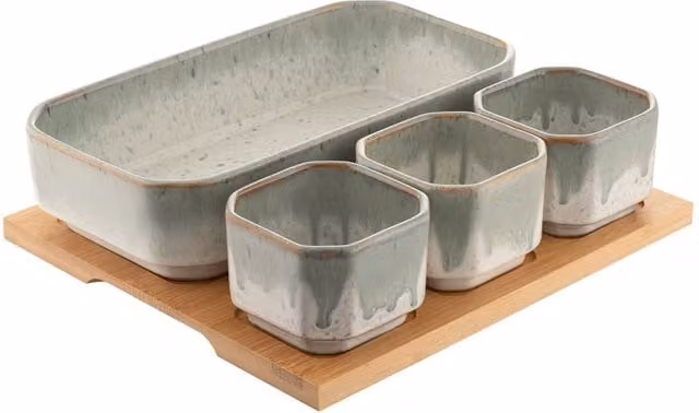 Belleek Living Tivoli Bamboo Serving Set with Board in Multicolour – 1