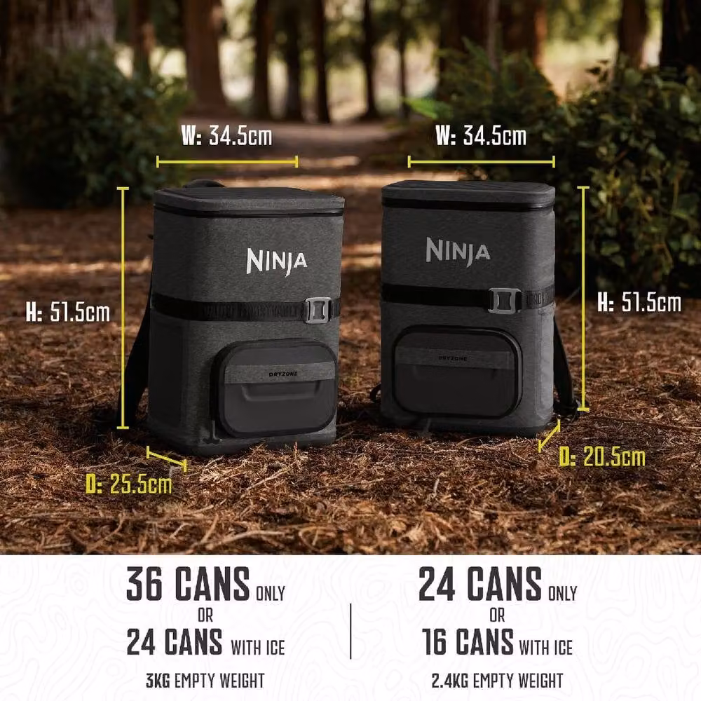 Ninja FrostVault Go 17L 24 Can Portable Backpack Soft Cooler, Grey, FF124EUUK – 5