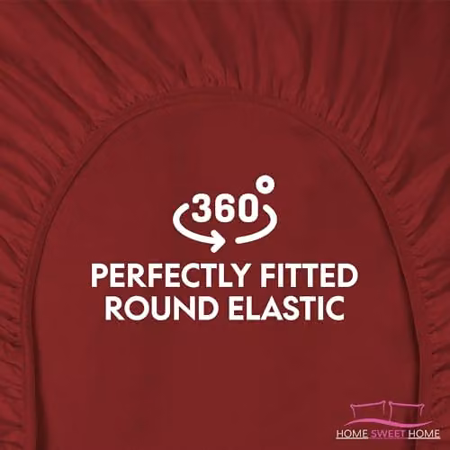 Snug City Small Double Polycotton Fitted Sheet in Red, Extra Deep 25 cm – 6