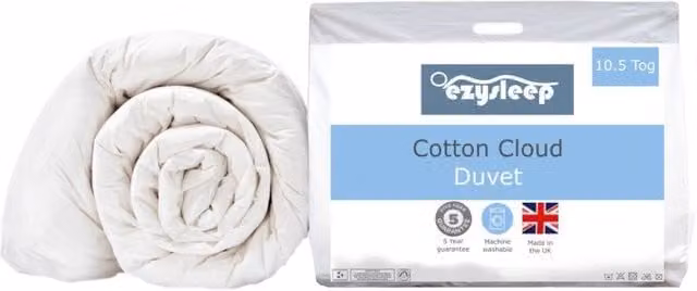 Ezysleep 10.5 Tog Feels Like Down Cotton Cloud Microfibre Duvet in White