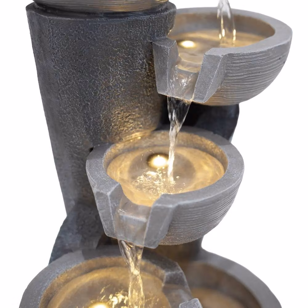 Monstershop Illusion Lagoon Electric Water Feature, Grey Polyresin Cascade, W/D/H: 57.0 x 26.0 x 57.0 cm – 5