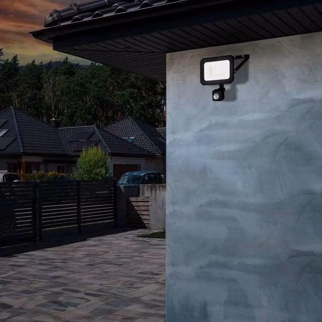 Eglo LED 30W Floodlight with Motion Sensor in Black