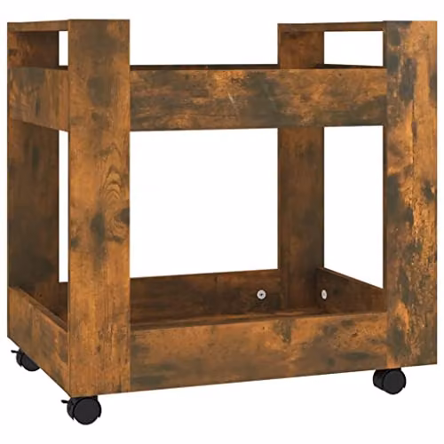 vidaXL Desk Trolley in Smoked Oak, W/D/H: 60 x 45 x 60 cm