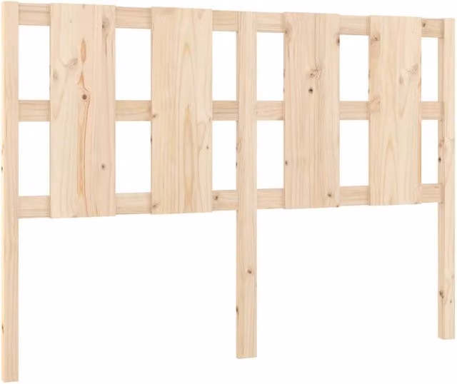 Berkfield Home Rustic Solid Wood Pine Bed Headboard in Beige, W: 140.5 cm, D: 4 cm, H: 100 cm