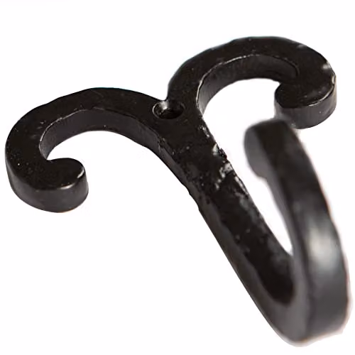 Hammer and Tongs Matt Black Powder-Coated Iron Wire Coat Hook, Pack of 10 – 3