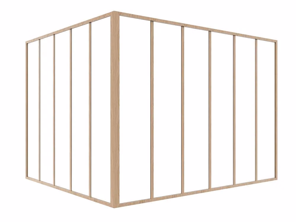 Vente-unique Modern Powder Coated Aluminium and Glass Corner Workshop Canopy in Light Oak, W: 180 cm x D: 152.2 cm x H: 130 cm – 2